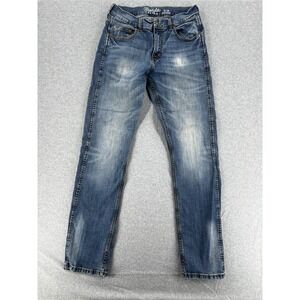 Wrangler Retro Slim Straight Jeans Mens 32x34 Blue Stretch Denim